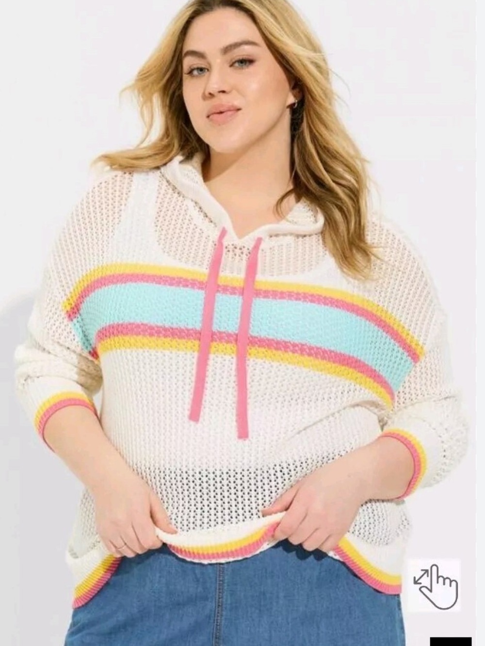 NWT Torrid Pointelle Boxy Hoodie